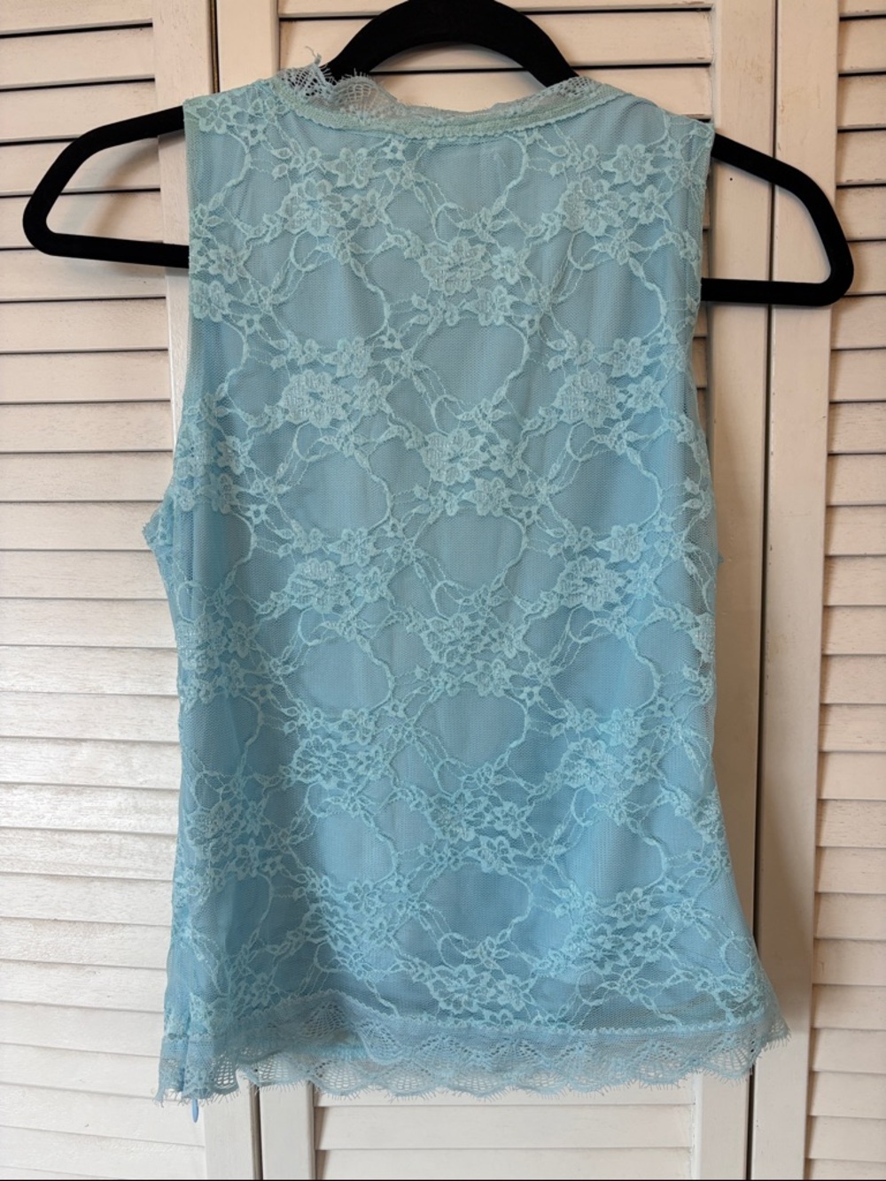 Princess Polly Light Blue Lace Tank Top - Picture 2 of 3
